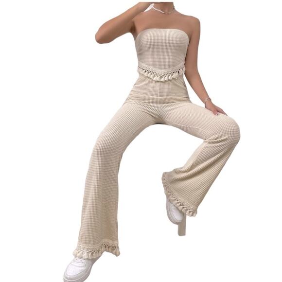 SALANT Women's Two-Piece Suit - Solid Tube Top & Pants Set Size Small - Picture 3 of 8